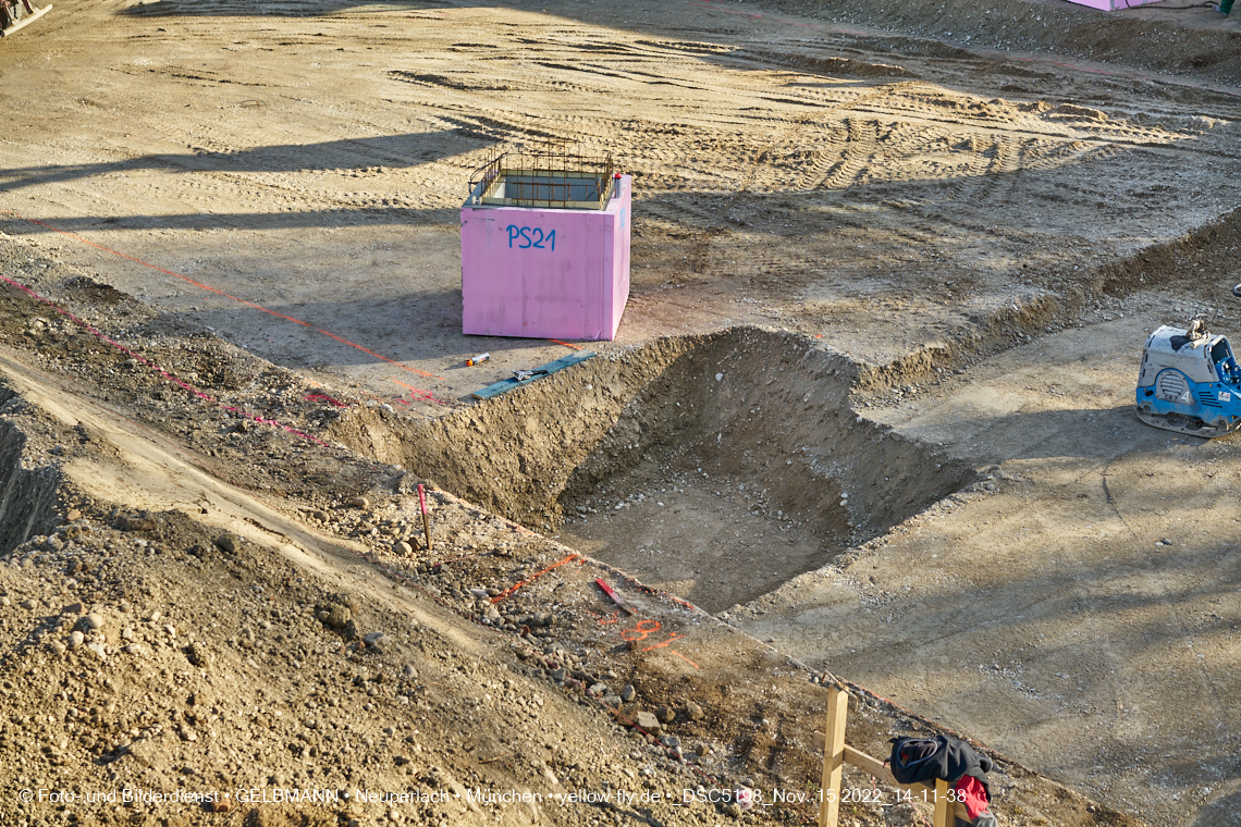 15.11.2022 - Baustelle an der Quiddestraße Haus für Kinder in Neuperlach